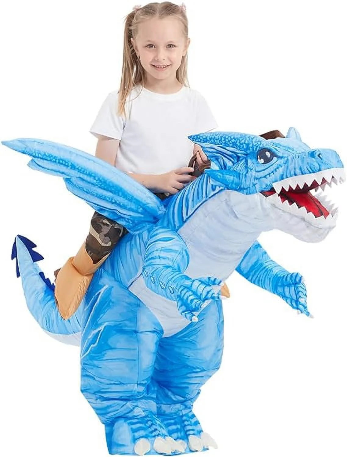 48 Inch Kids Inflatable Dinosaur Costume, Blow up Dinosaur Costume Inflatable Dino Costume, Funny Halloween Costumes for Boys Girls Unisex Blow up Costume for Halloween/Party/Cosplay