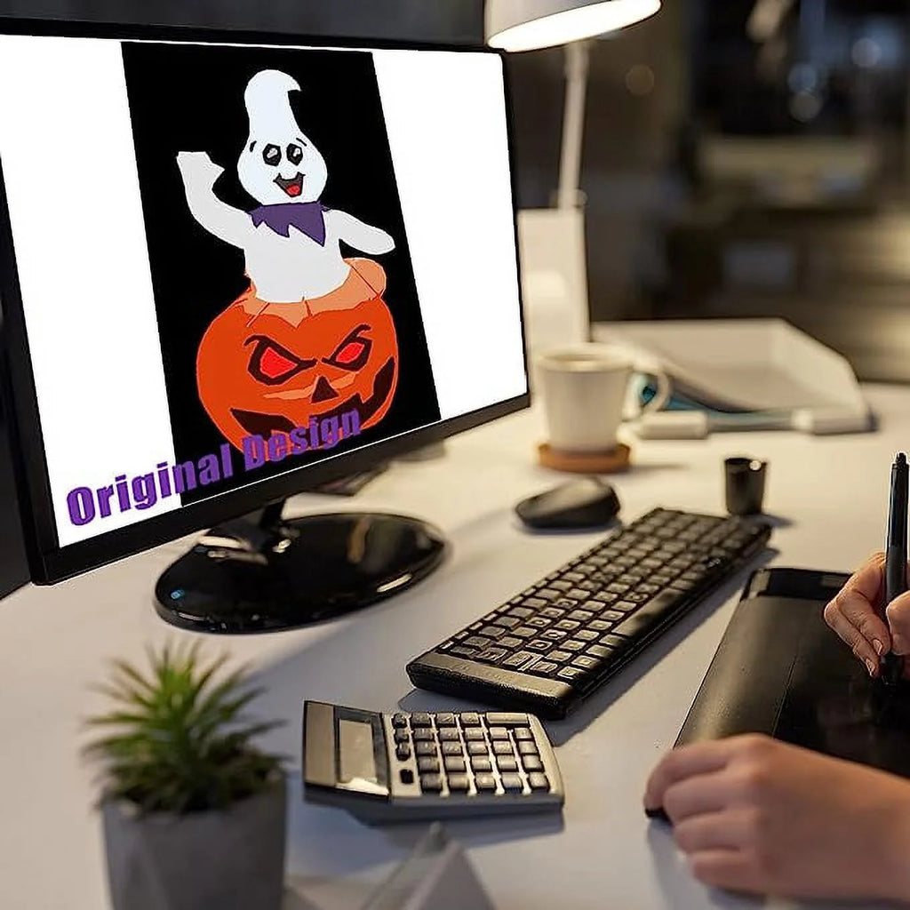 Halloween Inflatables 5 FT Inflatable Ghost with LED Lights Built-In, Halloween Ghost Inflatable with Pumpkin, Outdoor Halloween Decoration Ghost Blow up for Holiday Party Indoor Outdoor