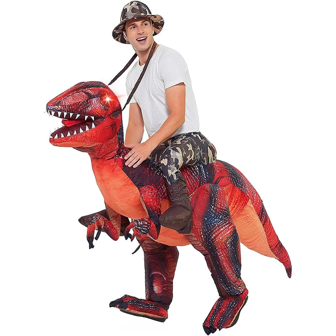 63 Inch Inflatable Dinosaur Costume Adult Dinosaur Costumes, Funny Halloween Costumes Dinosaur Costumes for Adults Men Women, Blow up Dinosaur Costume Adult Size for Halloween Party Cosplay