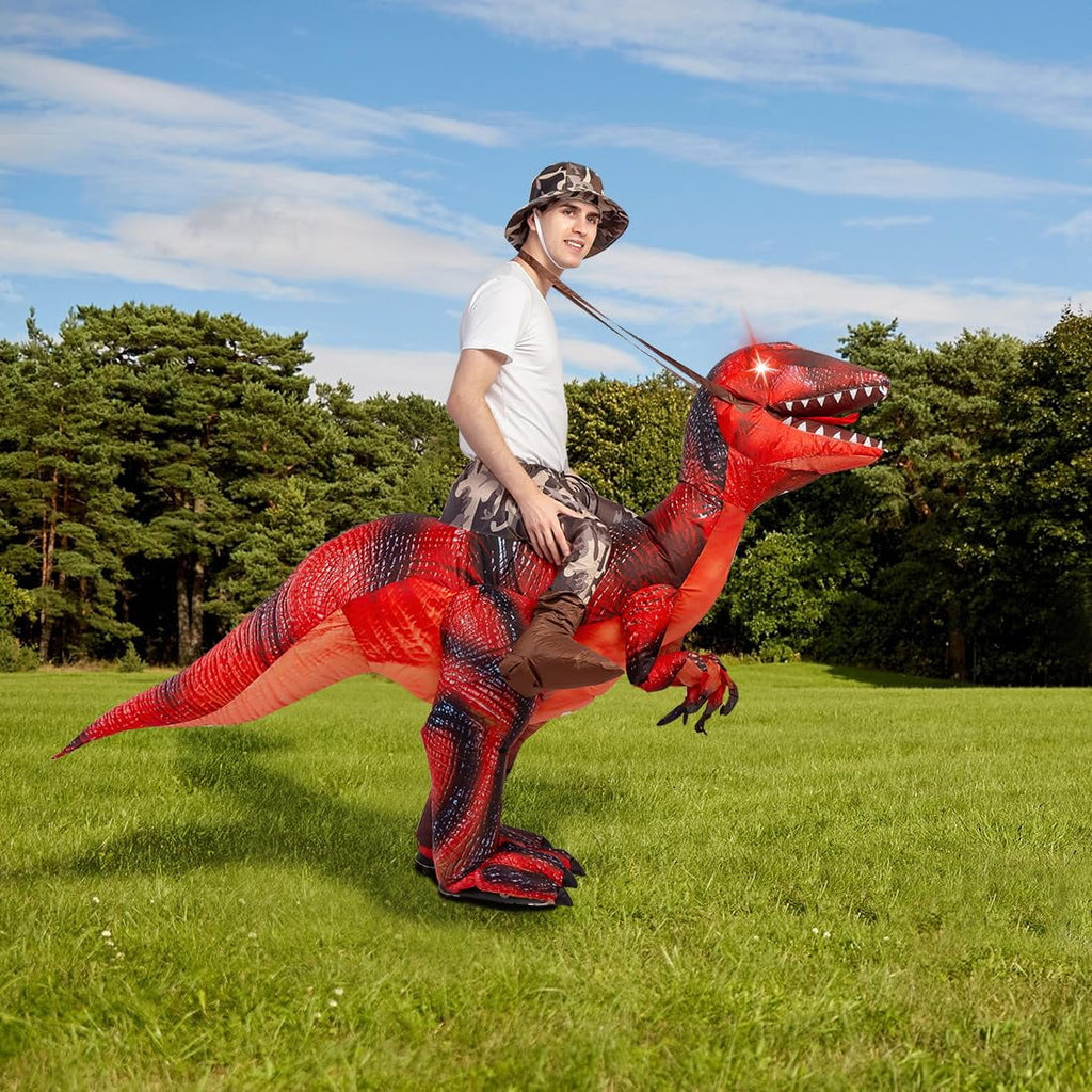 63 Inch Inflatable Dinosaur Costume Adult Dinosaur Costumes, Funny Halloween Costumes Dinosaur Costumes for Adults Men Women, Blow up Dinosaur Costume Adult Size for Halloween Party Cosplay