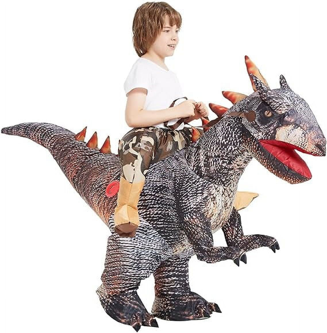 36 Inch Kids Blow up Dinosaur Costume, Dinosaur Halloween Costume Toddler Ride on Dinosaur Costume, Funny Halloween Costumes Boys Girls Unisex Kids Inflatable Dinosaur Costume for Halloween