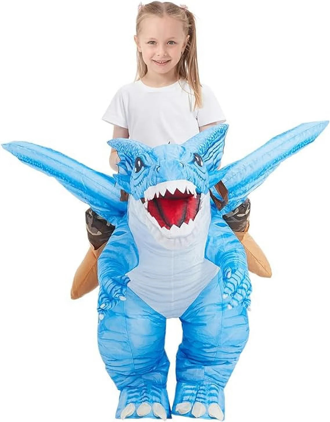 48 Inch Kids Inflatable Dinosaur Costume, Blow up Dinosaur Costume Inflatable Dino Costume, Funny Halloween Costumes for Boys Girls Unisex Blow up Costume for Halloween/Party/Cosplay