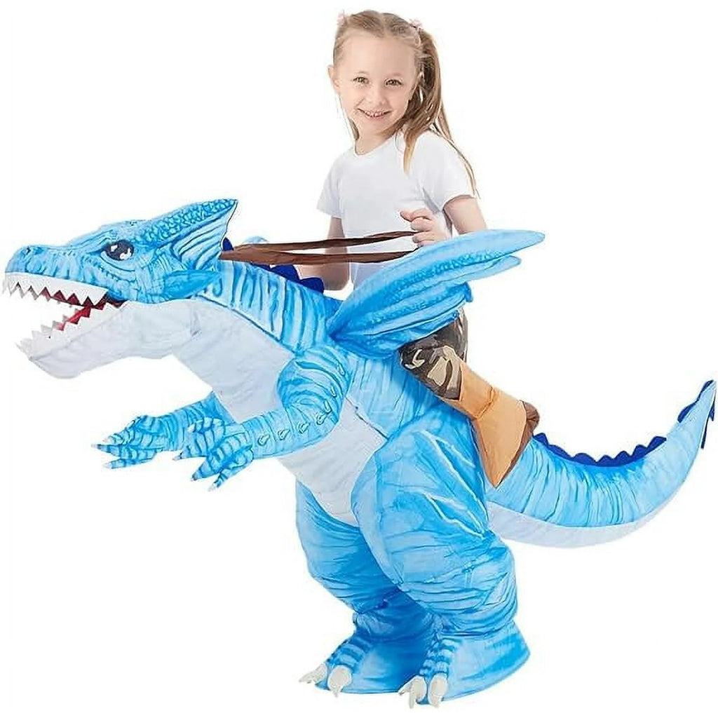 48 Inch Kids Inflatable Dinosaur Costume, Blow up Dinosaur Costume Inflatable Dino Costume, Funny Halloween Costumes for Boys Girls Unisex Blow up Costume for Halloween/Party/Cosplay