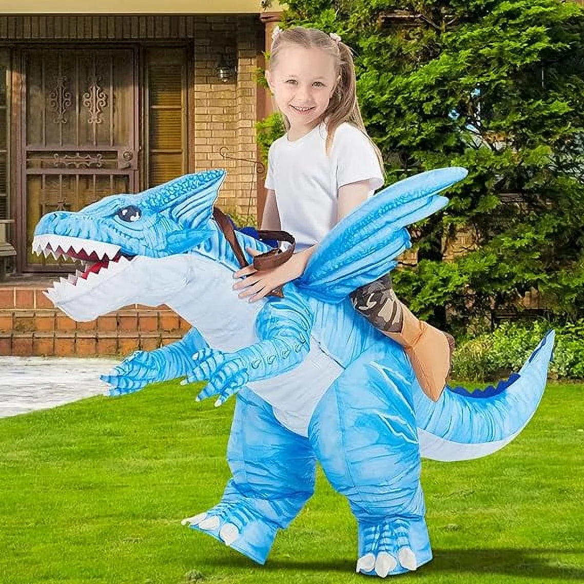 48 Inch Kids Inflatable Dinosaur Costume, Blow up Dinosaur Costume Inflatable Dino Costume, Funny Halloween Costumes for Boys Girls Unisex Blow up Costume for Halloween/Party/Cosplay