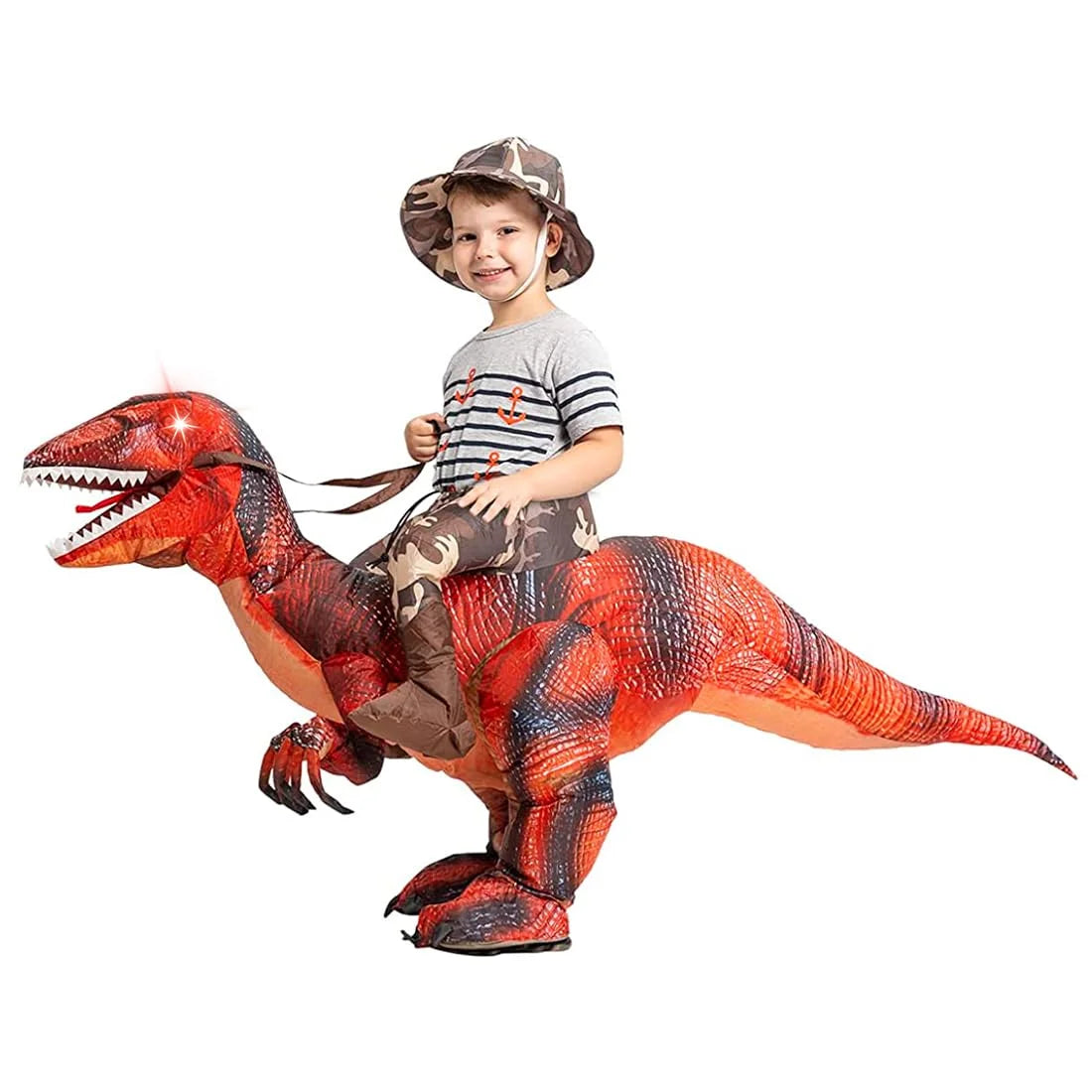 48 Inch Inflatable Dinosaur Costume for Kids Halloween Costumes Boys Girls Funny Blow up Costume for Halloween Party Cosplay
