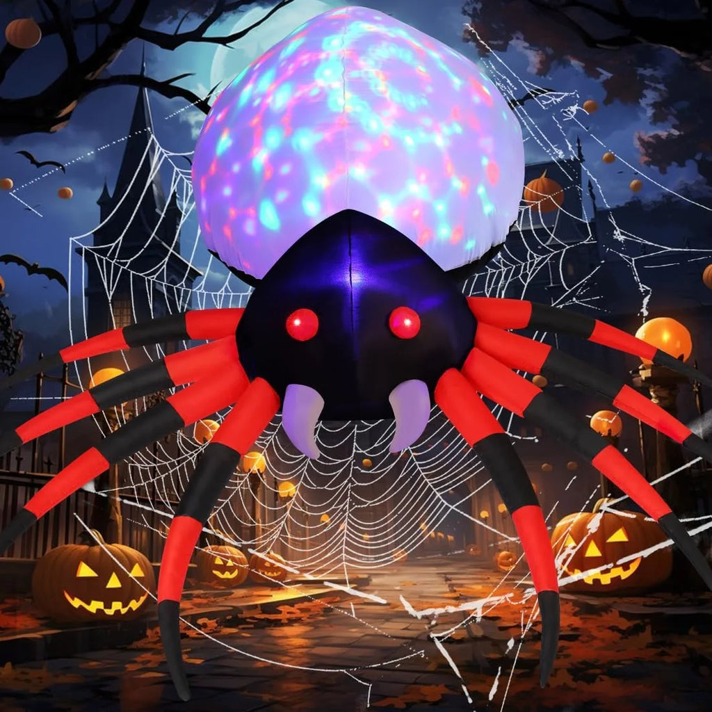 Halloween Inflatable 8.5 FT Halloween Spider Inflatable, Giant Blow up Spider with Built-In Lights, Outdoor Inflatable Halloween Decorations Halloween Blowup for Holiday/Party/Yard