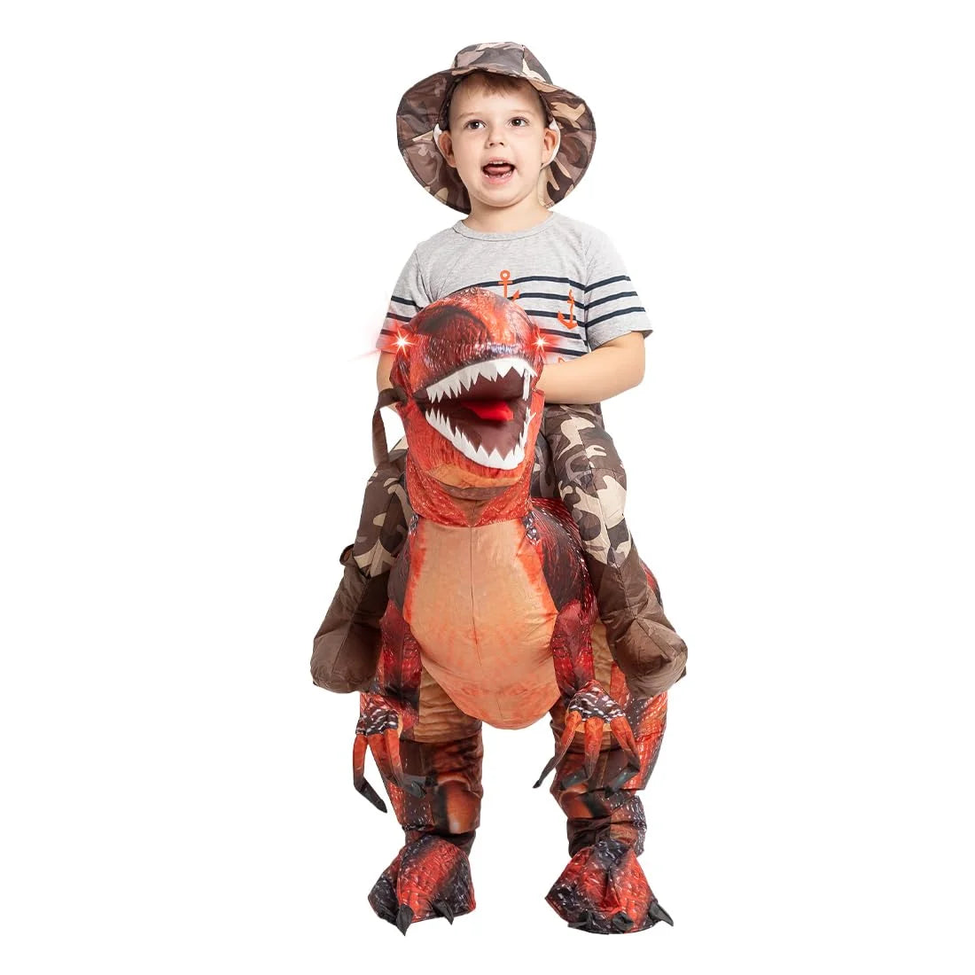 48 Inch Inflatable Dinosaur Costume for Kids Halloween Costumes Boys Girls Funny Blow up Costume for Halloween Party Cosplay