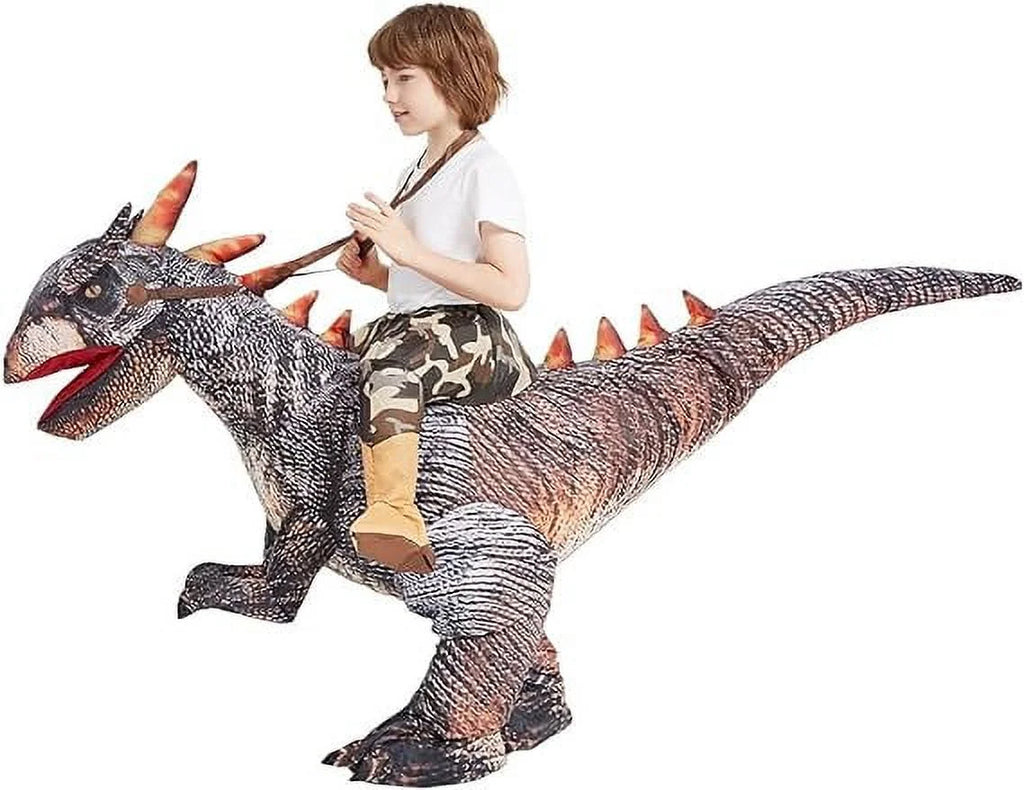 36 Inch Kids Blow up Dinosaur Costume, Dinosaur Halloween Costume Toddler Ride on Dinosaur Costume, Funny Halloween Costumes Boys Girls Unisex Kids Inflatable Dinosaur Costume for Halloween